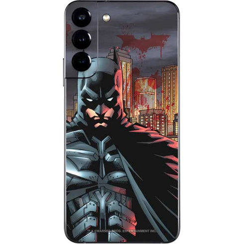 DC Comics Batman The Dark Knight Comic Art in Gotham City Galaxy S22 Plus Skin